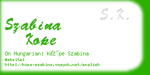 szabina kope business card